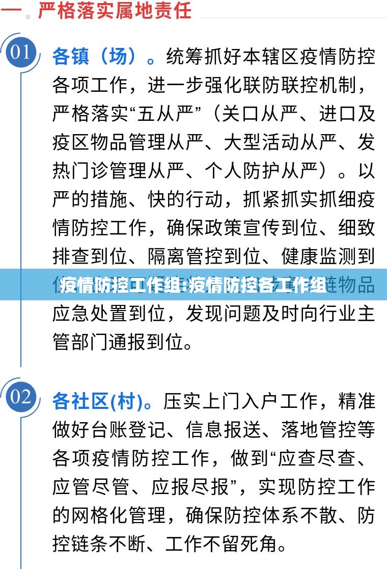疫情防控工作组:疫情防控各工作组