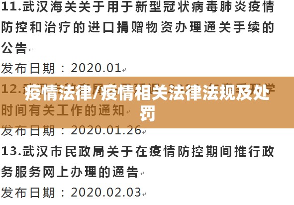疫情法律/疫情相关法律法规及处罚