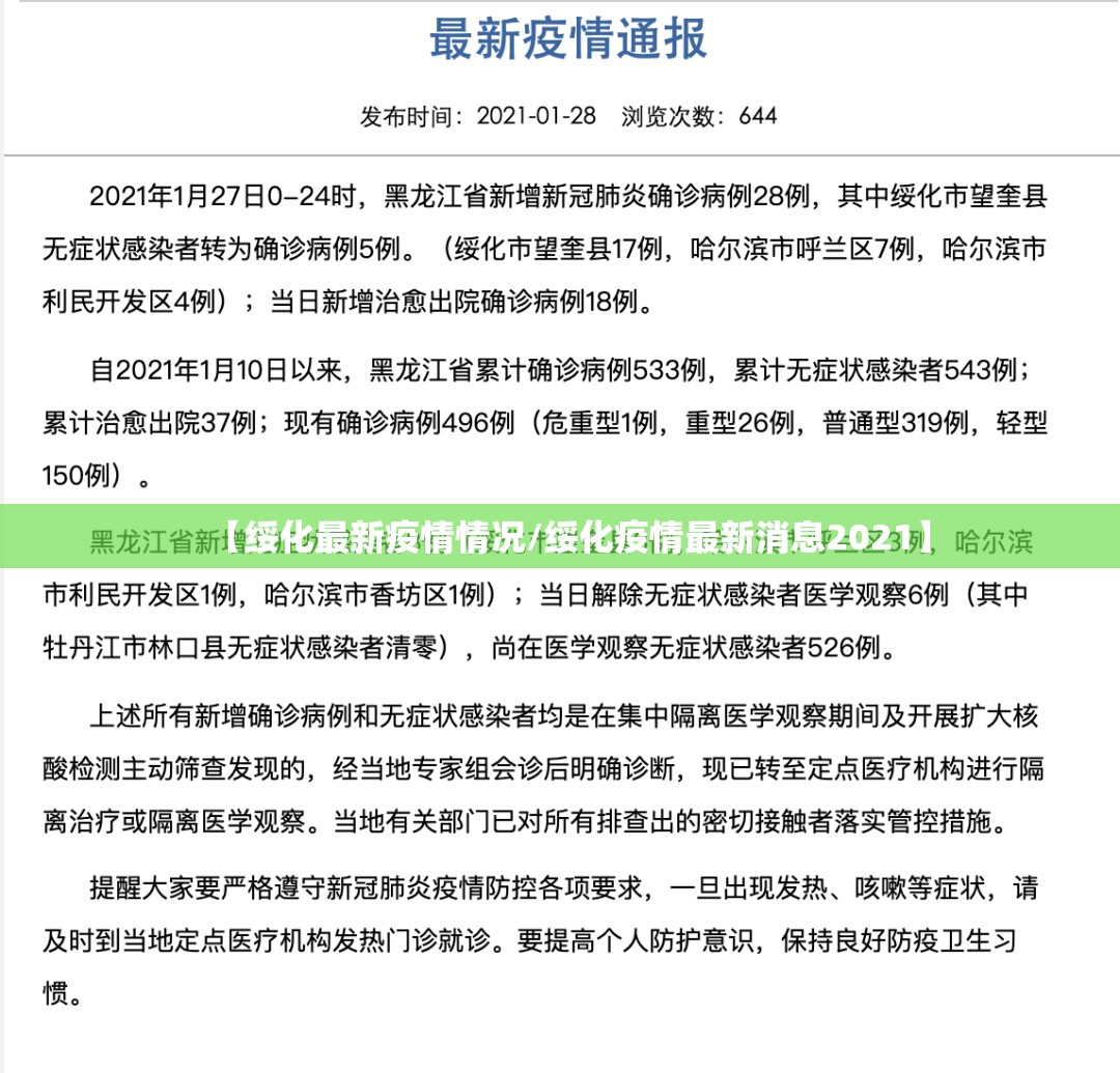 【绥化最新疫情情况/绥化疫情最新消息2021】 【绥化最新疫情情况/绥化疫情最新消息2021】
