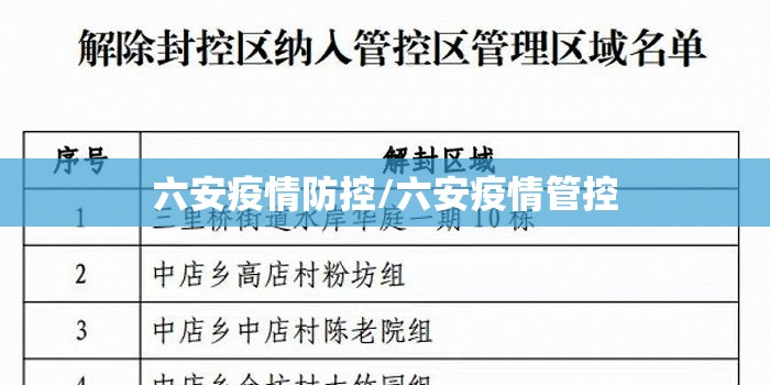 六安疫情防控/六安疫情管控