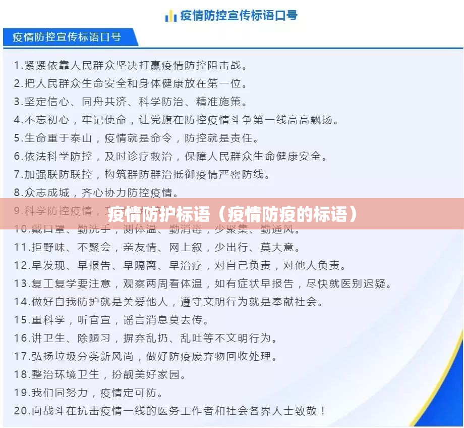 疫情防护标语(疫情防疫的标语) 疫情防护标语(疫情防疫的标语)