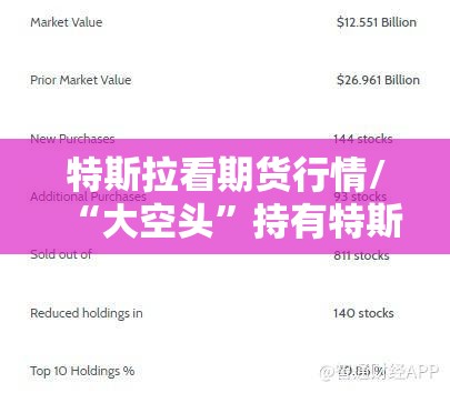 特斯拉看期货行情/“大空头”持有特斯拉看跌期权