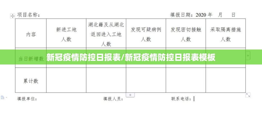 新冠疫情防控日报表/新冠疫情防控日报表模板 新冠疫情防控日报表/新冠疫情防控日报表模板