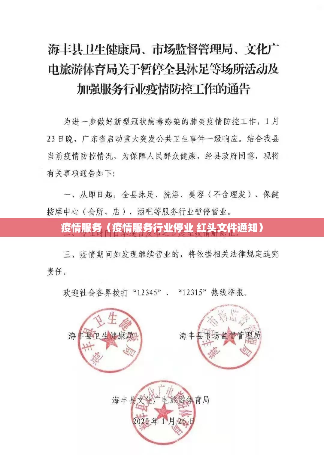 疫情服务(疫情服务行业停业 红头文件通知) 疫情服务(疫情服务行业停业 红头文件通知)