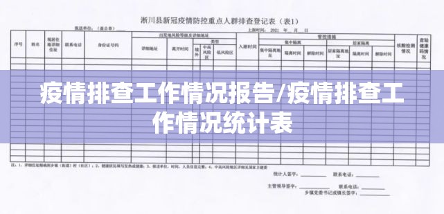 疫情排查工作情况报告/疫情排查工作情况统计表 疫情排查工作情况报告/疫情排查工作情况统计表