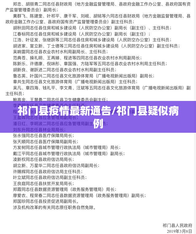 祁门县疫情最新通告/祁门县疑似病例