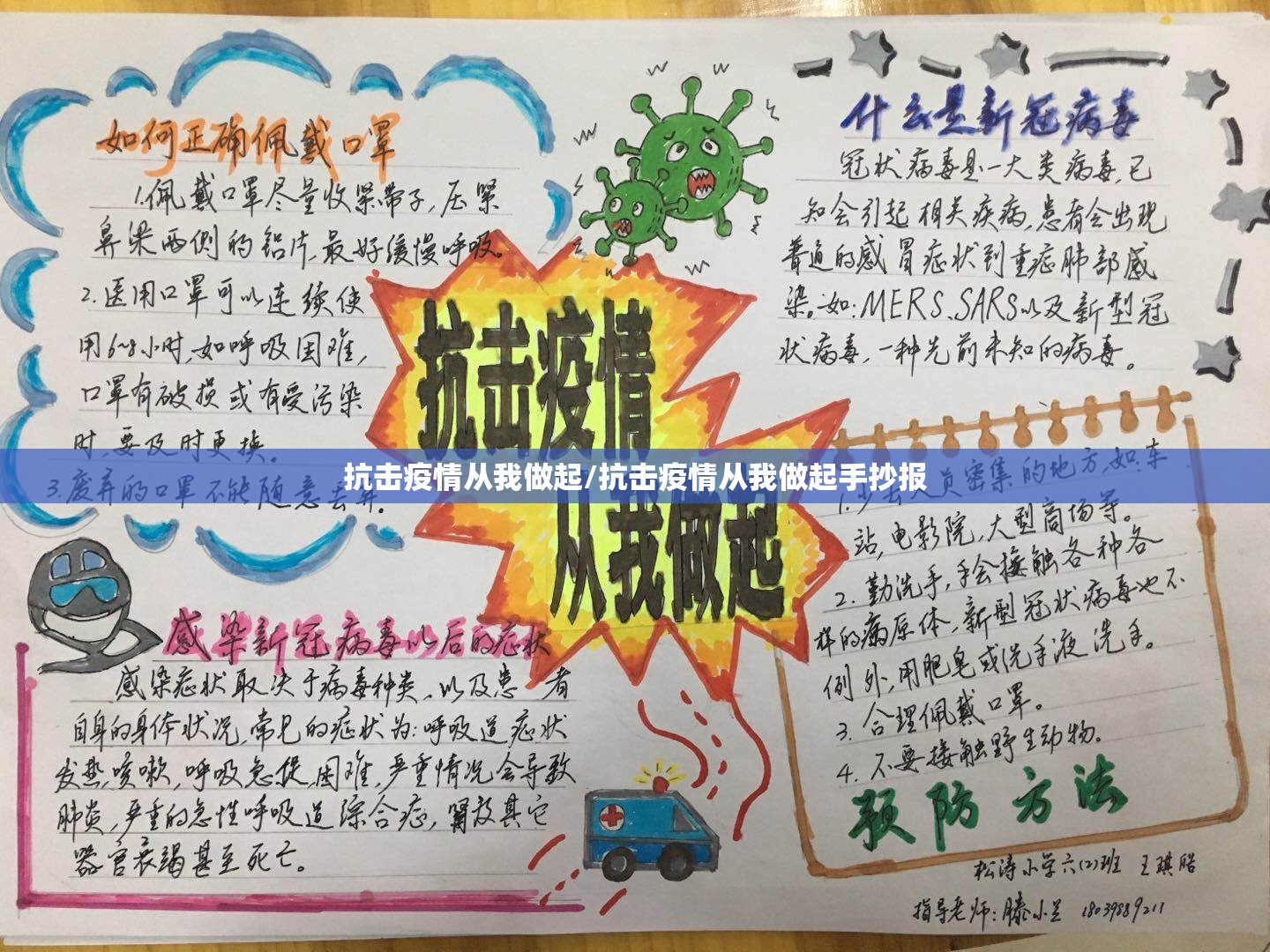 抗击疫情从我做起/抗击疫情从我做起手抄报
