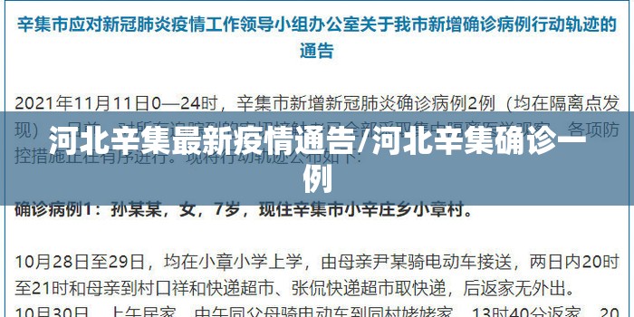 河北辛集最新疫情通告/河北辛集确诊一例 河北辛集最新疫情通告/河北辛集确诊一例