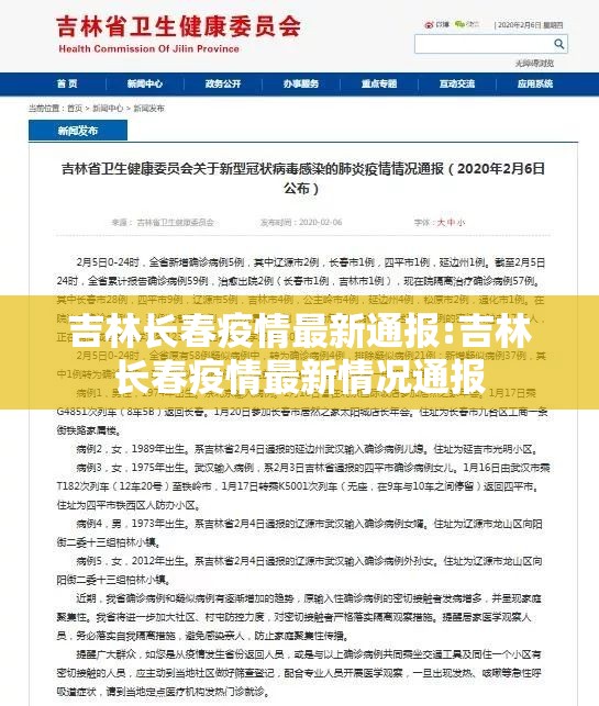 吉林长春疫情最新通报:吉林长春疫情最新情况通报