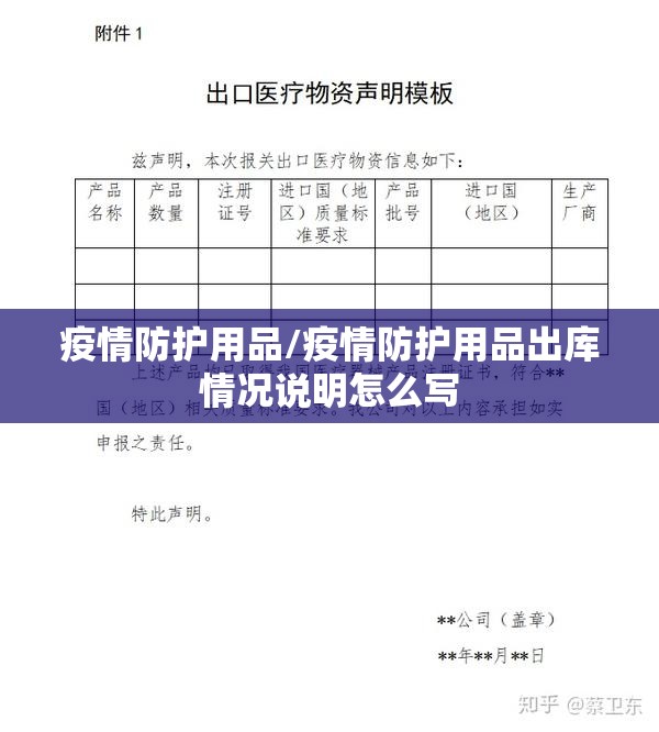 疫情防护用品/疫情防护用品出库情况说明怎么写
