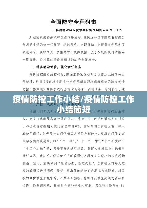 疫情防控工作小结/疫情防控工作小结简短