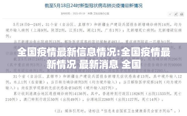 全国疫情最新信息情况:全国疫情最新情况 最新消息 全国 全国疫情最新信息情况:全国疫情最新情况 最新消息 全国