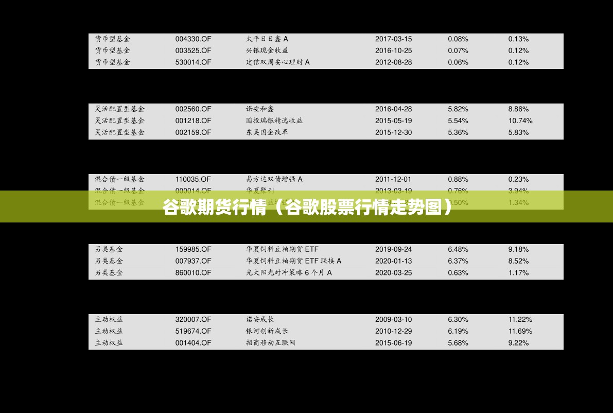 谷歌期货行情（谷歌股票行情走势图）