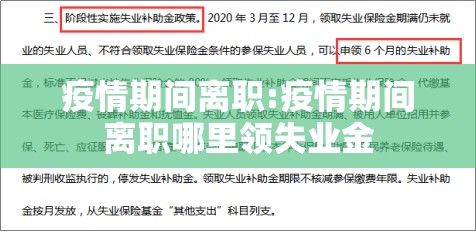 疫情期间离职:疫情期间离职哪里领失业金