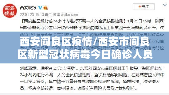 西安阎良区疫情/西安市阎良区新型冠状病毒今日确诊人员