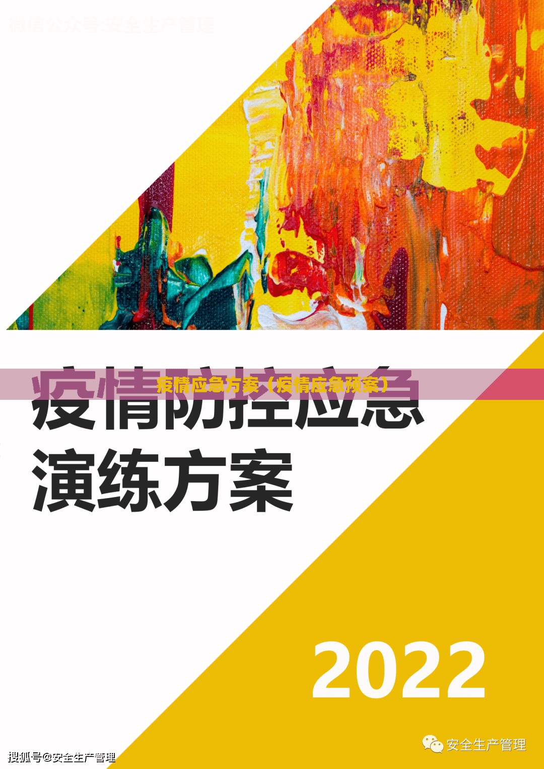 疫情应急方案（疫情应急预案）