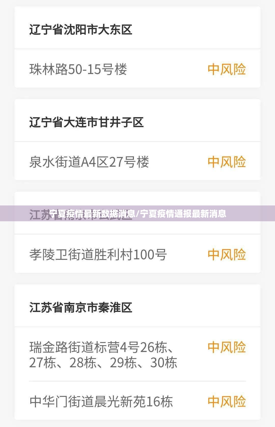 宁夏疫情最新数据消息/宁夏疫情通报最新消息