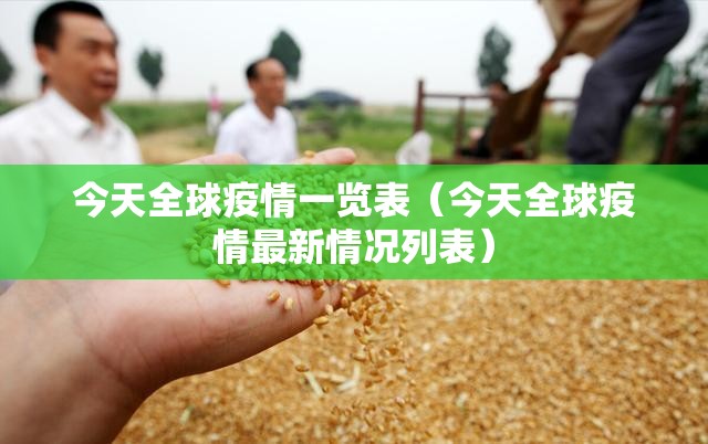 今天全球疫情一览表（今天全球疫情最新情况列表）