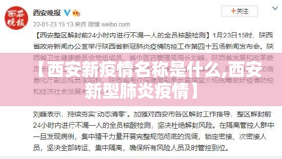 【西安新疫情名称是什么,西安新型肺炎疫情】