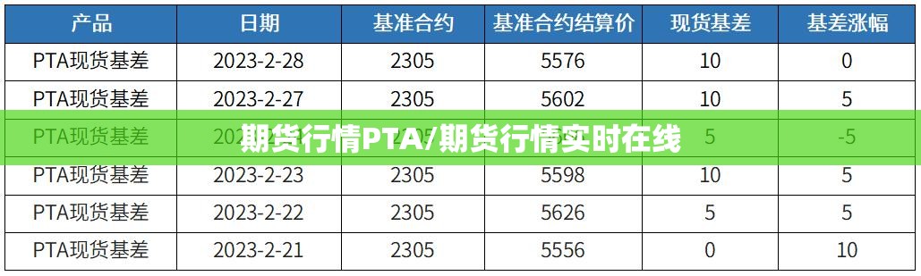 期货行情PTA/期货行情实时在线