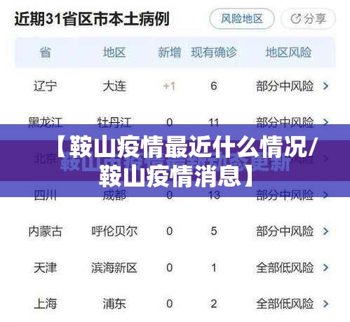 【鞍山疫情最近什么情况/鞍山疫情消息】