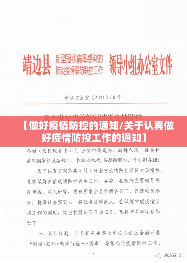 【做好疫情防控的通知/关于认真做好疫情防控工作的通知】