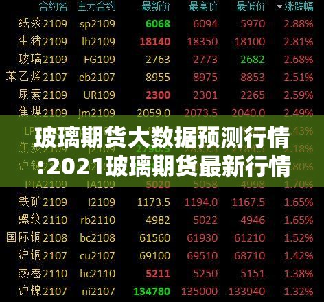 玻璃期货大数据预测行情:2021玻璃期货最新行情分析 玻璃期货大数据预测行情:2021玻璃期货最新行情分析