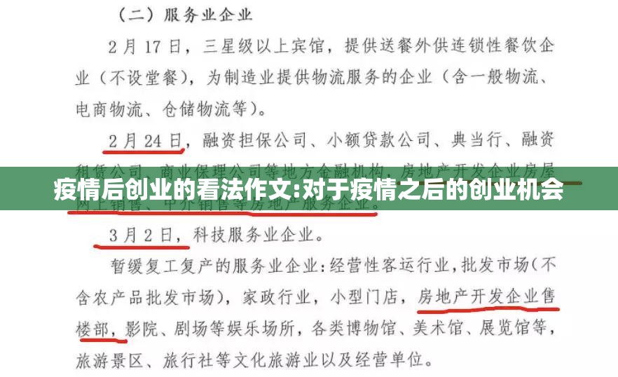 疫情后创业的看法作文:对于疫情之后的创业机会