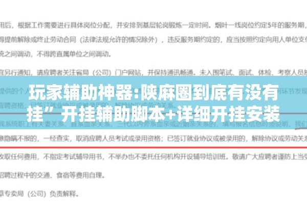 玩家辅助神器:陕麻圈到底有没有挂	”开挂辅助脚本+详细开挂安装教程
