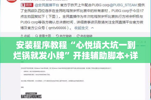 安装程序教程“心悦填大坑一到烂锅就发小牌”开挂辅助脚本+详细开挂安装教程