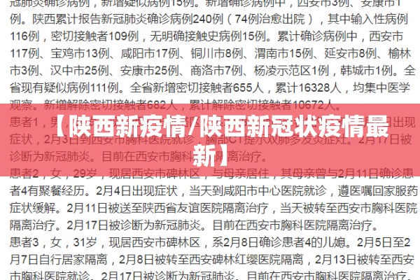 【陕西新疫情/陕西新冠状疫情最新】