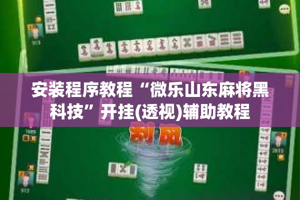 安装程序教程“微乐山东麻将黑科技”开挂(透视)辅助教程