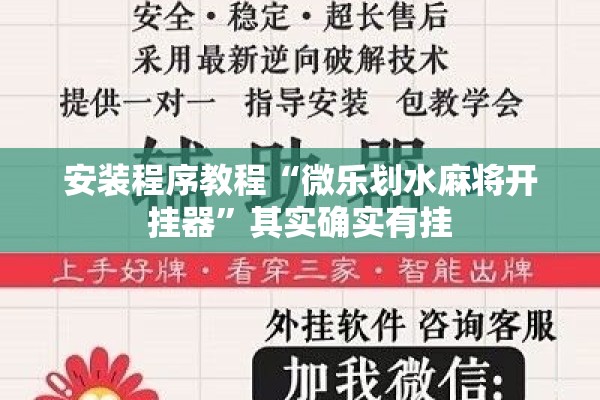 安装程序教程“微乐划水麻将开挂器”其实确实有挂