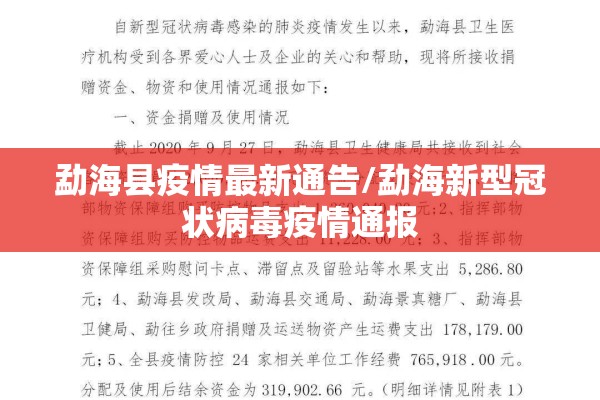 勐海县疫情最新通告/勐海新型冠状病毒疫情通报