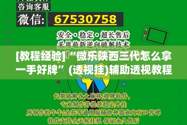 [教程经验]“微乐陕西三代怎么拿一手好牌”(透视挂)辅助透视教程