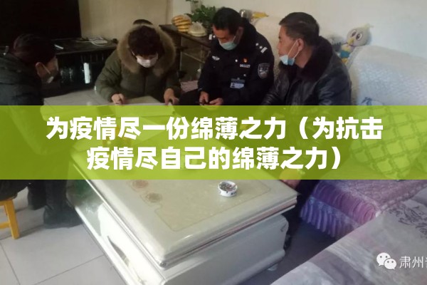 为疫情尽一份绵薄之力（为抗击疫情尽自己的绵薄之力）