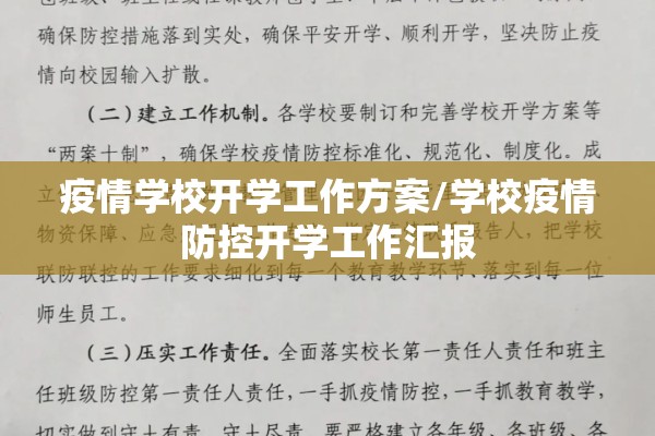 疫情学校开学工作方案/学校疫情防控开学工作汇报