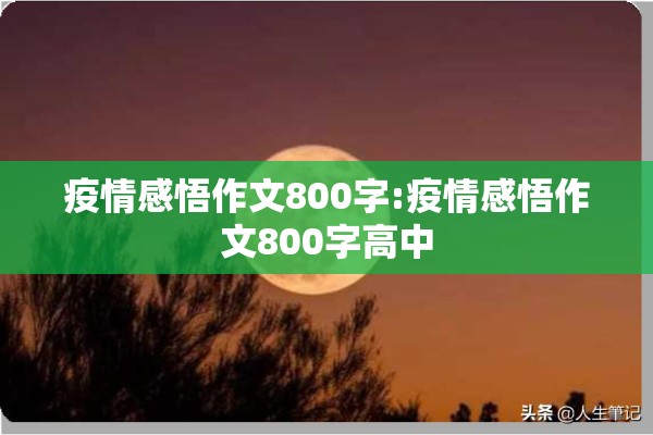 疫情感悟作文800字:疫情感悟作文800字高中