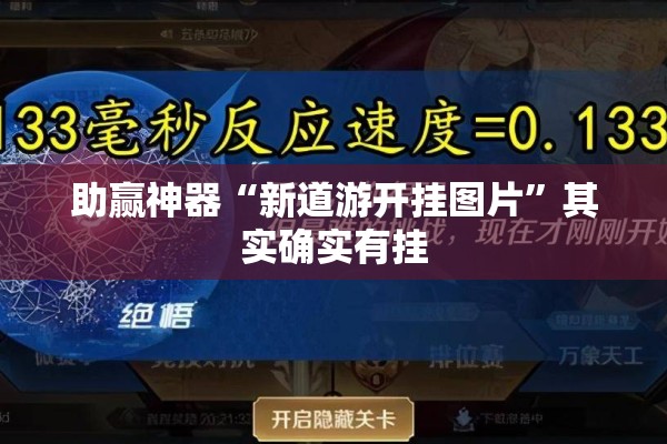 助赢神器“新道游开挂图片”其实确实有挂