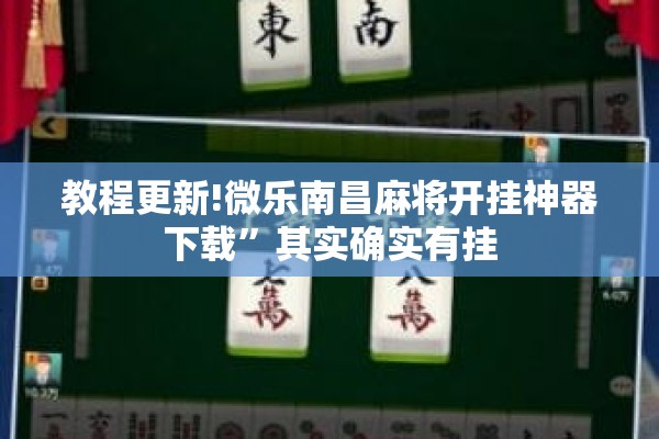 教程更新!微乐南昌麻将开挂神器下载”其实确实有挂
