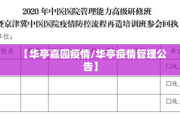 【华亭嘉园疫情/华亭疫情管理公告】