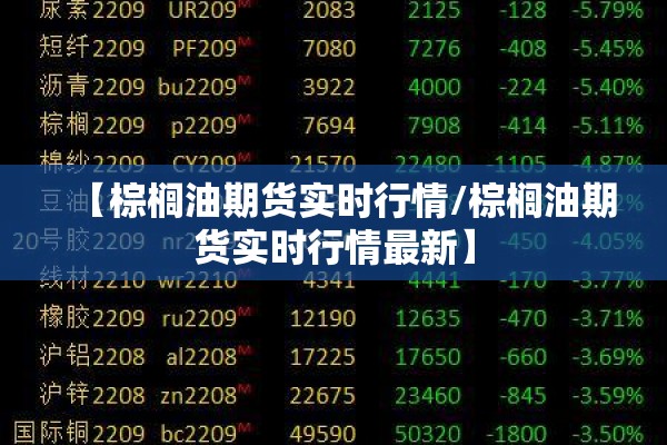 【棕榈油期货实时行情/棕榈油期货实时行情最新】