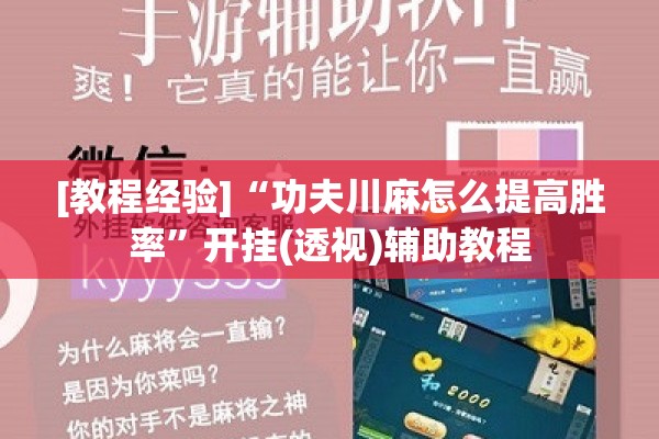 [教程经验]“功夫川麻怎么提高胜率”开挂(透视)辅助教程