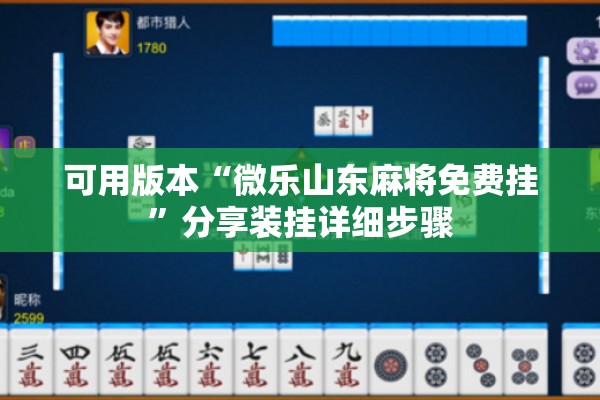 可用版本“微乐山东麻将免费挂	”分享装挂详细步骤
