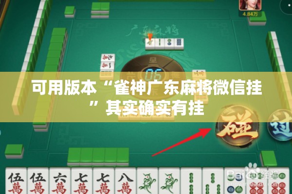 可用版本“雀神广东麻将微信挂”其实确实有挂