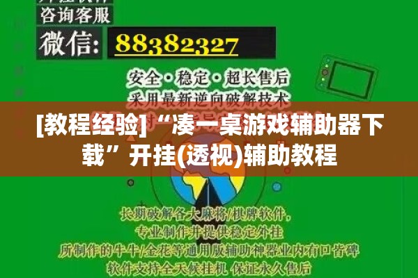 [教程经验]“凑一桌游戏辅助器下载”开挂(透视)辅助教程