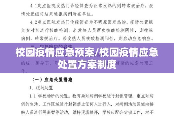 校园疫情应急预案/校园疫情应急处置方案制度