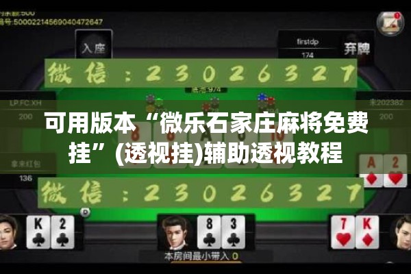可用版本“微乐石家庄麻将免费挂”(透视挂)辅助透视教程