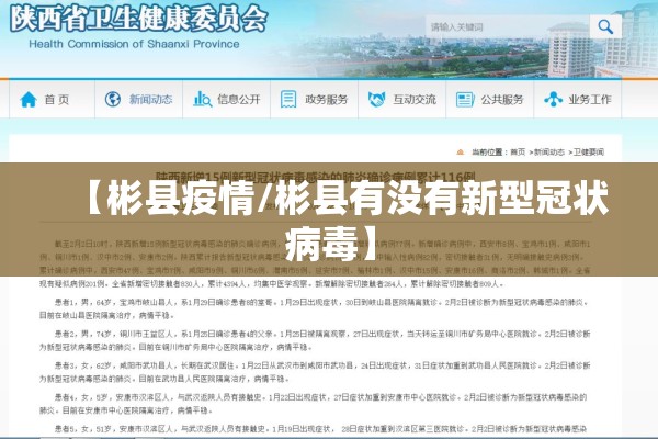【彬县疫情/彬县有没有新型冠状病毒】