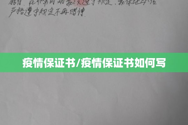 疫情保证书/疫情保证书如何写